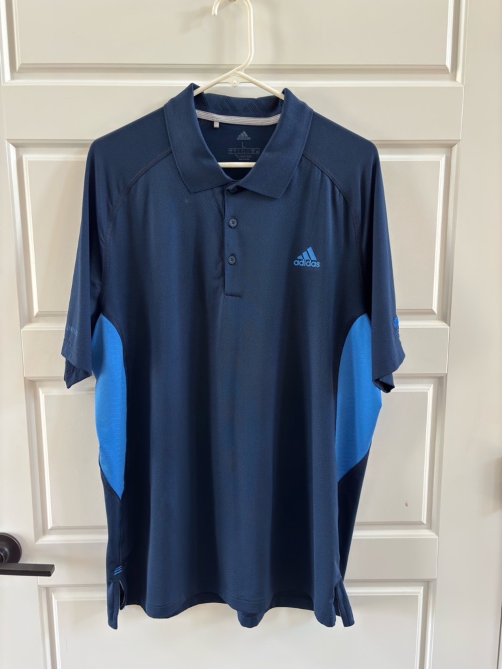 Adidas ClimaCool Men’s Polo Shirt Size Large Blue Athletic Golf Performance Tee